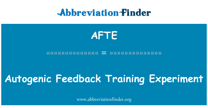 AFTE: Esperiment ta ' taħriġ ta ' autogenic Feedback