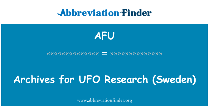 AFU: Achiv pou rechèch imaj UFO (Suède)
