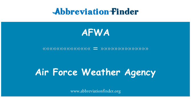 AFWA: Air Force Weather agència