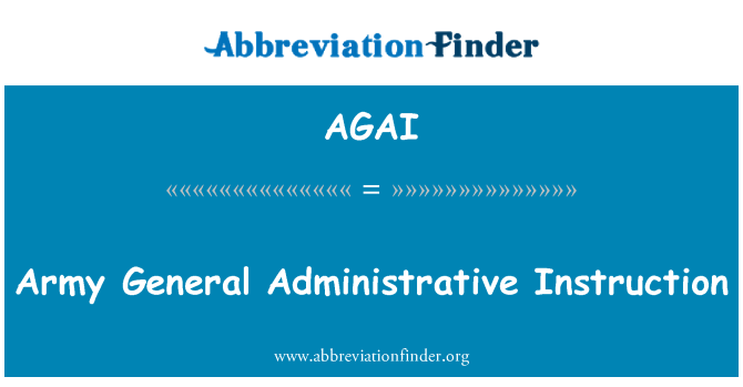 AGAI: Armádní generál správní instrukce