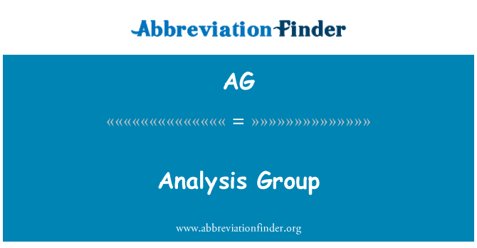 AG: Analysis Group