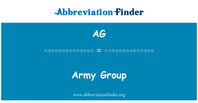 AG: Grupo de exércitos