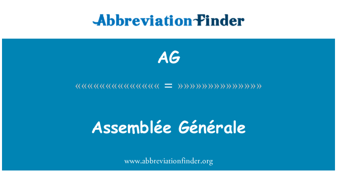 AG: Assemblée Générale