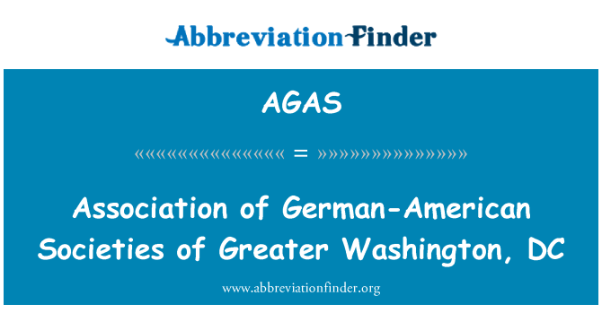AGAS: Association of German-American Societies of Greater Washington, DC