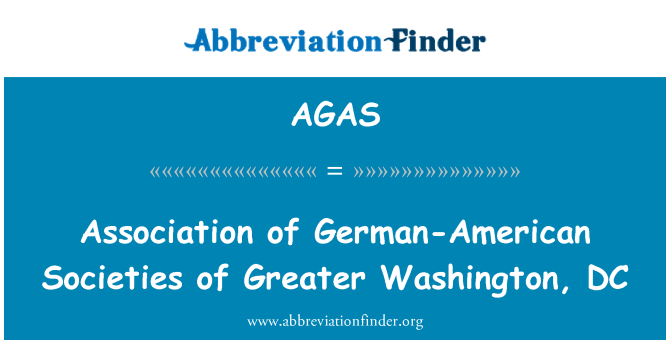 AGAS: Verband der deutsch-US-amerikanischer Gesellschaften von Greater Washington, DC