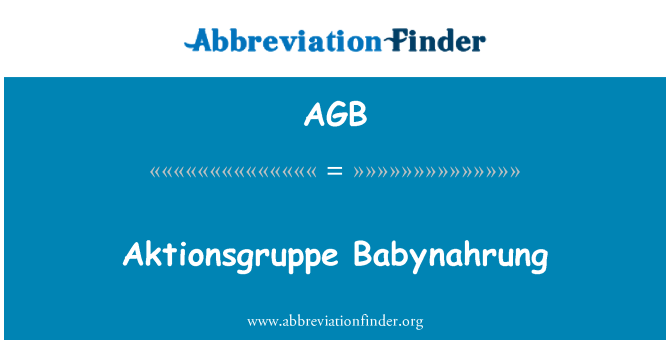 AGB: Aktionsgruppe Babynahrung