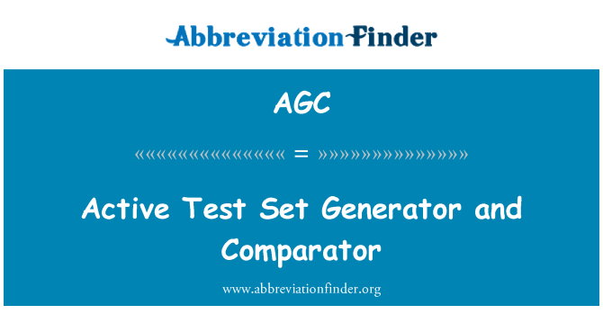 AGC: Attivo Test Set generatore e comparatore