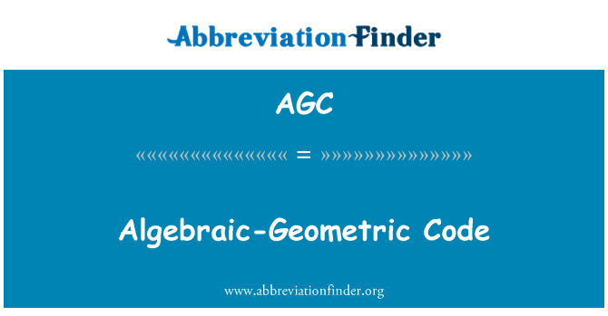 AGC: Algebraické-geometrické kód