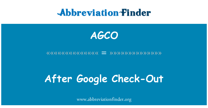AGCO: Google: uloskirjautumisen jälkeen