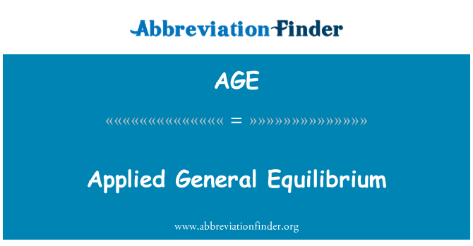 AGE: Applied General Equilibrium