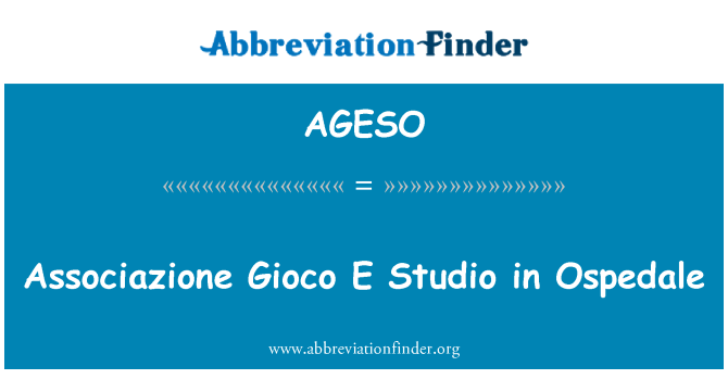 AGESO: Associazione Gioco E Ospedale में स्टूडियो