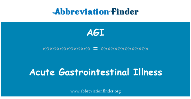 AGI: Οξεία γαστρεντερική νόσο