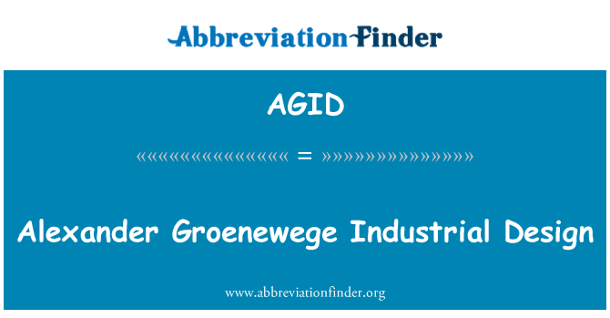 AGID: Alexander Groenewege Industrial desain