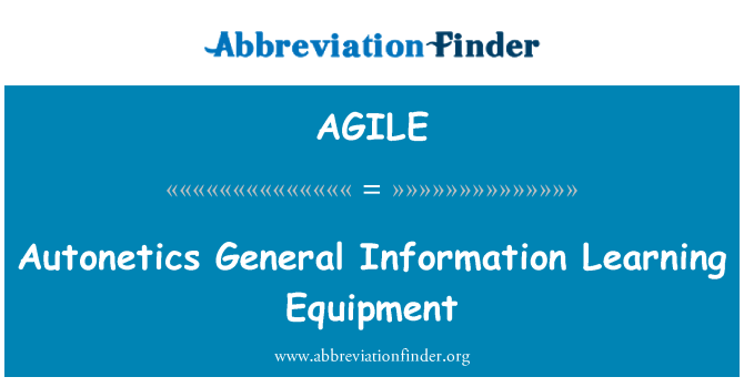 AGILE: Offer dysgu gwybodaeth gyffredinol Autonetics