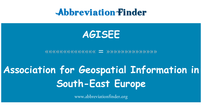 AGISEE: Asociace pro geoprostorové informace v jihovýchodní Evropě