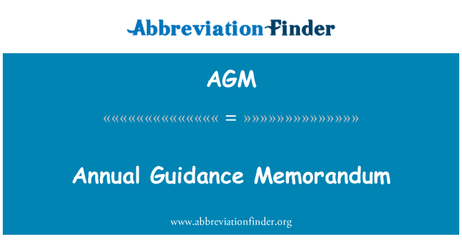 AGM: Roční vedení Memorandum