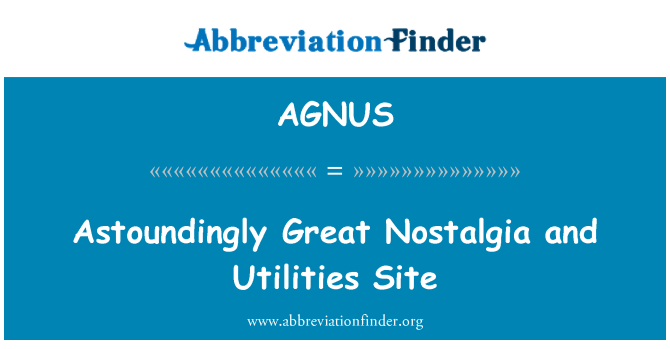 AGNUS: Sorprenentment gran nostàlgia i utilitats web