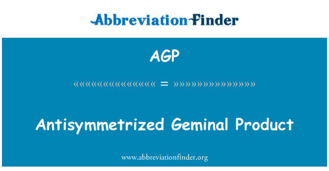 AGP: Antisymmetrized Geminální produkt