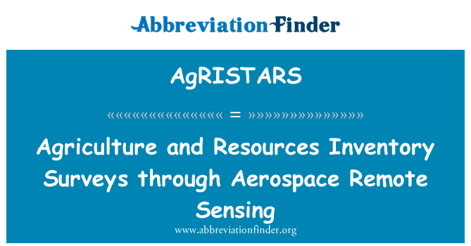 AgRISTARS: Agrikilti ak resous envantè sondaj nan espas aeryen elwaye rayi