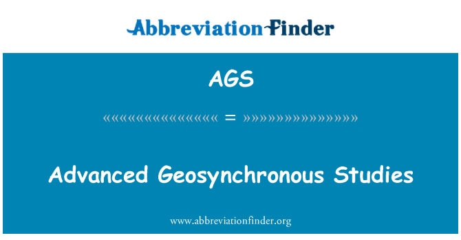 AGS: Geavanceerde geosynchrone Studies