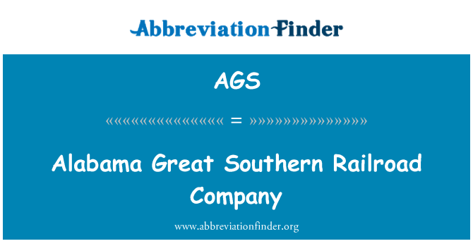 AGS: Alabama Great Southern Railroad Company