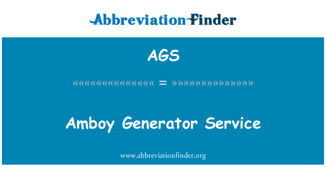 AGS: Amboy Generator Service