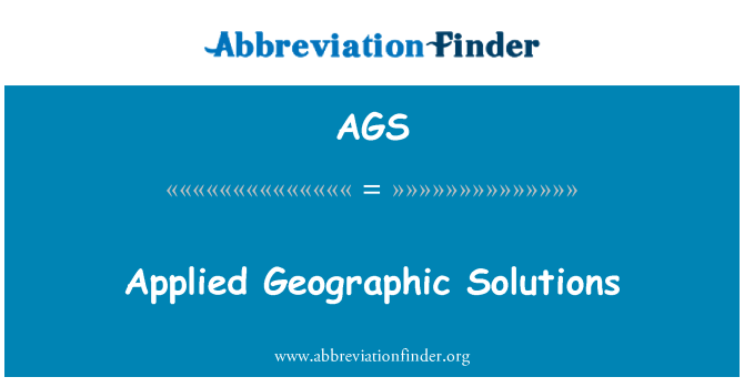 AGS: Aplikovaná řešení geografických