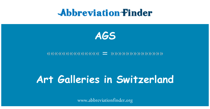 AGS: Umělecké galerie ve Švýcarsku