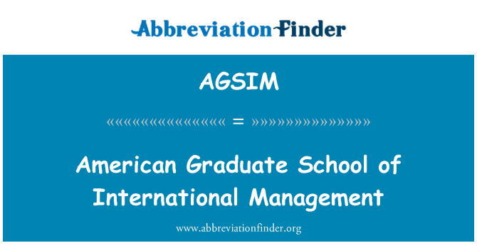 AGSIM: American Graduate School of International Management