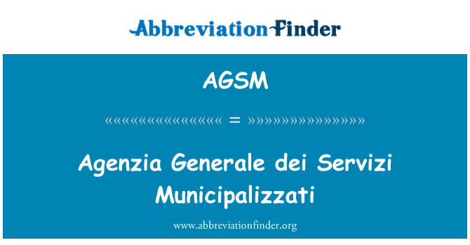 AGSM: Générale Agenzia dei Servizi Municipalizzati
