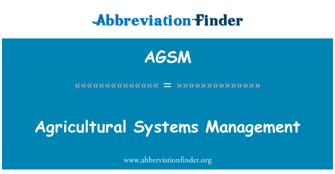 AGSM: Rheoli systemau amaethyddol