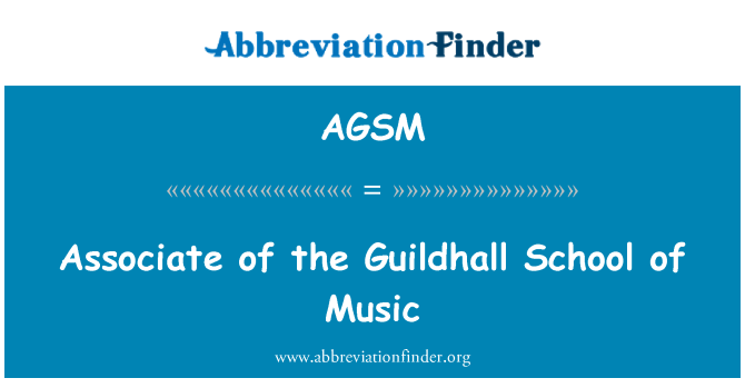 AGSM: Associate of the Guildhall School of Music