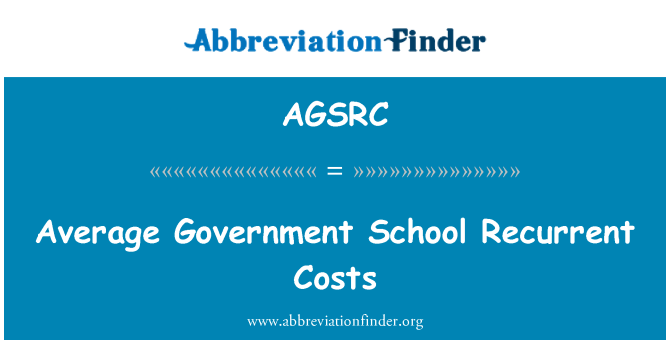 AGSRC: Average Government School Recurrent Costs