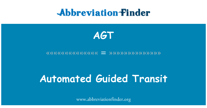AGT: Automatiseret guidede Transit