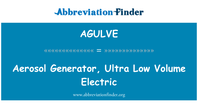 AGULVE: Generatore di aerosol, elettrico Ultra basso Volume