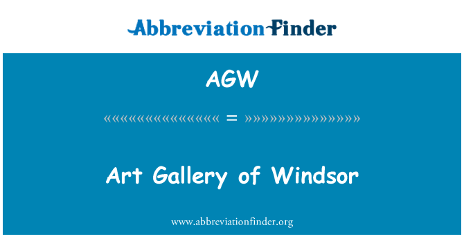 AGW: Art Gallery of Windsor