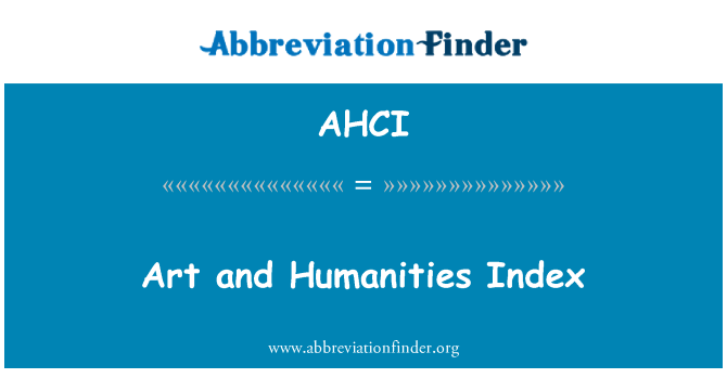 AHCI: 芸術と人文科学のインデックス