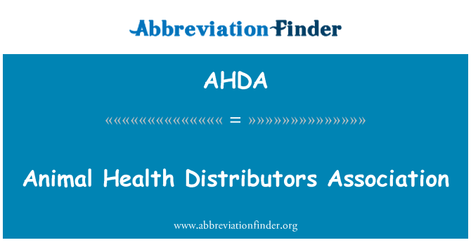 AHDA: Animal Health Distributors Association