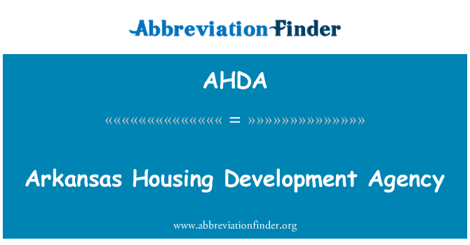 AHDA: Arkansas Housing Development Agency