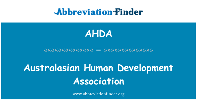 AHDA: Asosiasi pembangunan manusia Australasia