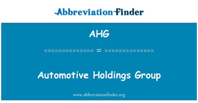 AHG: Automotive Group Holdings