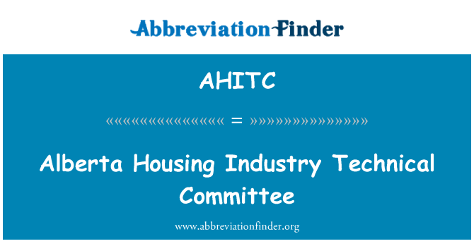 AHITC: Alberta bydlení průmyslu technický výbor