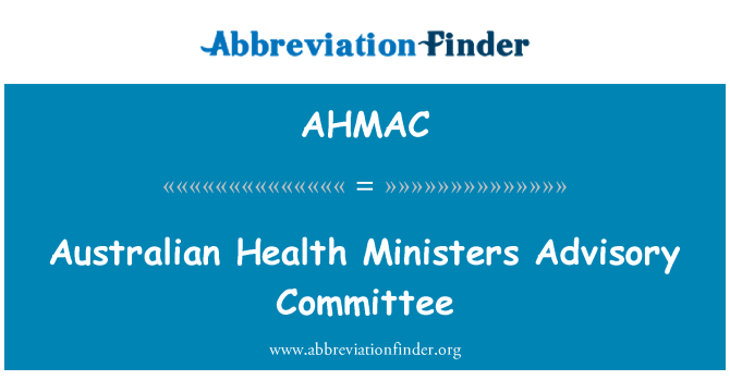 AHMAC: آسٹریلوی صحت وزراء ایڈوائزری کمیٹی