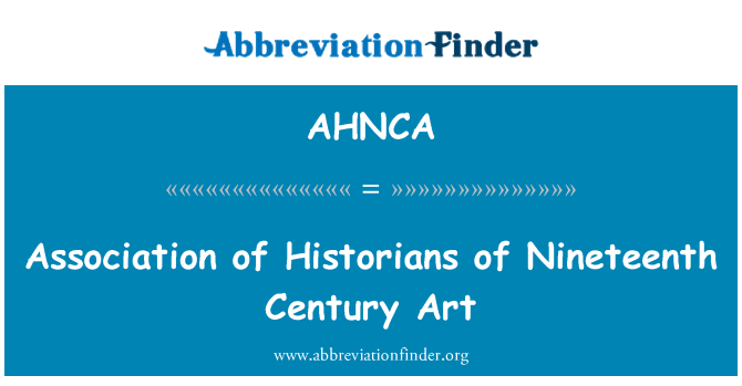 AHNCA: Persatuan sejarah seni abad Kesembilan belas