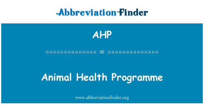 AHP: Programa de salut animal