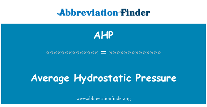 AHP: Průměrný hydrostatický tlak