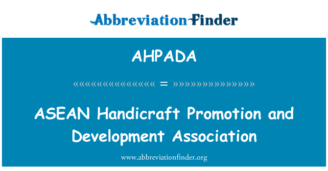 AHPADA: ASEANIN käsityö edistäminen ja kehitysjärjestö
