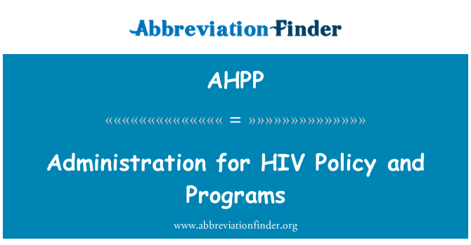 AHPP: Správy pre HIV politiky a programy