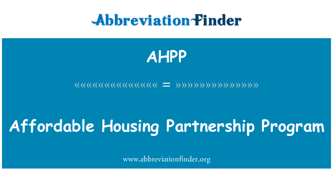 AHPP: Cenovno dostopnih stanovanj Partnerski Program