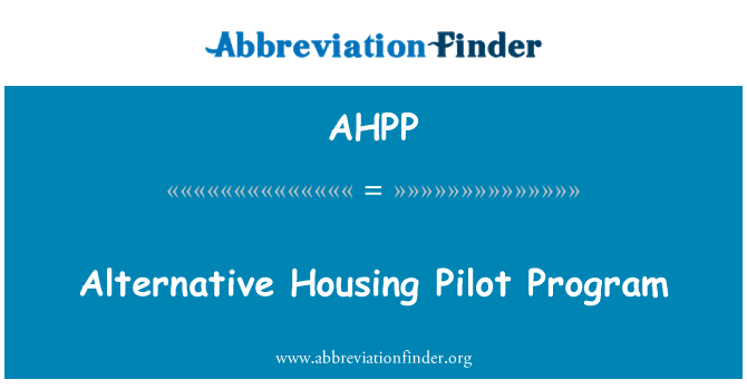 AHPP: Alternativní bydlení pilotní Program
